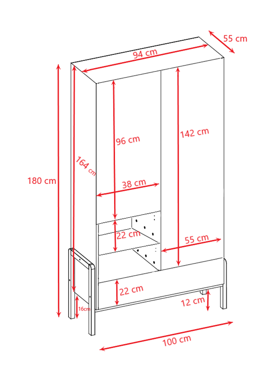 Armadio per bambini Victor white