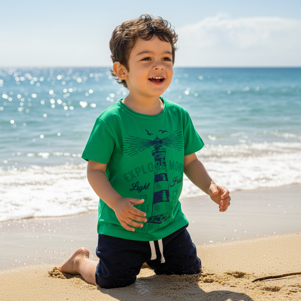 T-Shirt Verde - Spiaggia