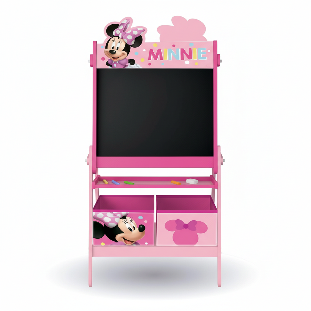 Vista frontale completa lavagna Minnie con grafica MINNIE
