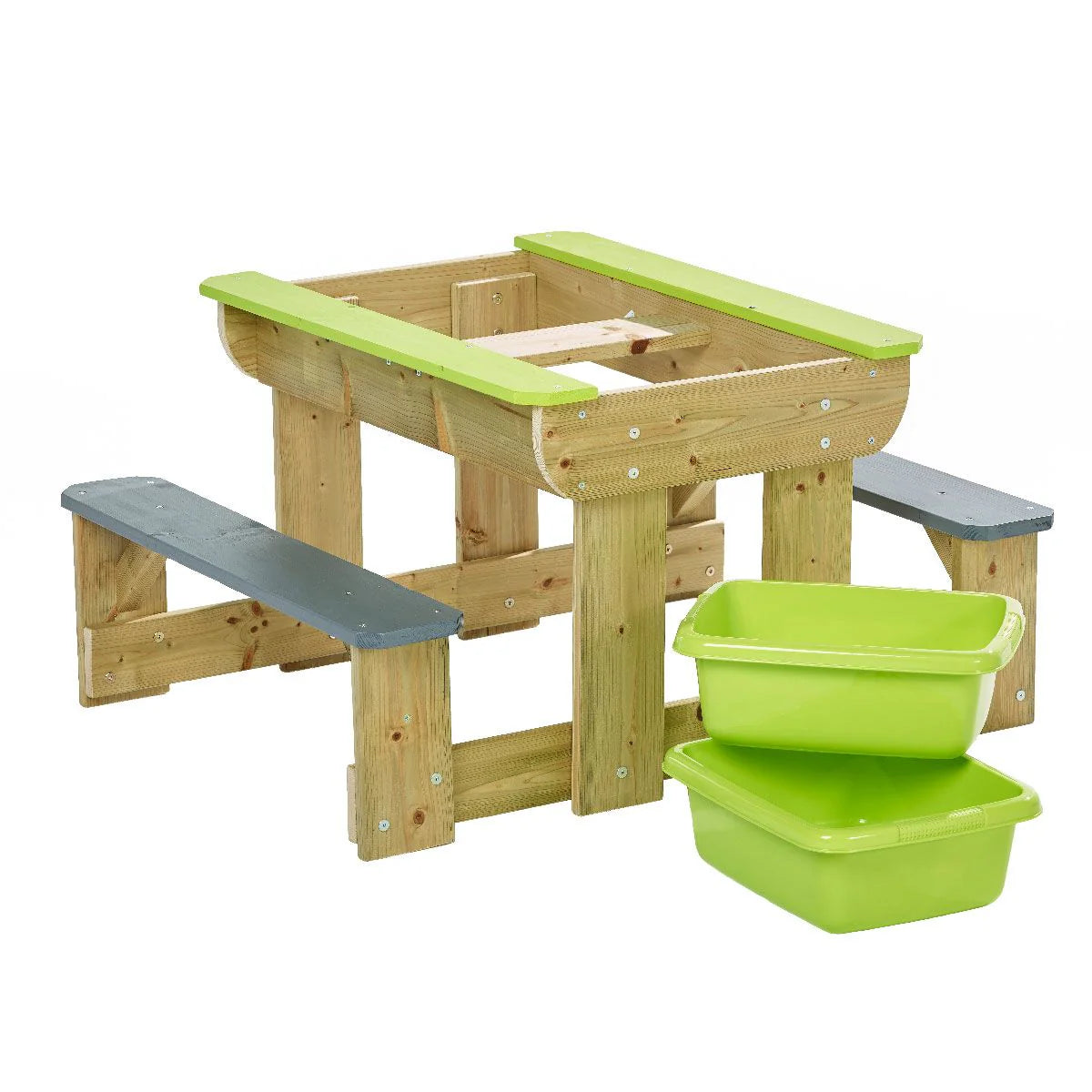 Tavolo Picnic Deluxe T2 3 in 1 con Sabbiera, Acqua e Panche - Tavolo da Gioco per Bambini
