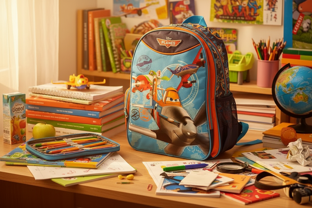 Zaino con materiale scolastico - frame pieno