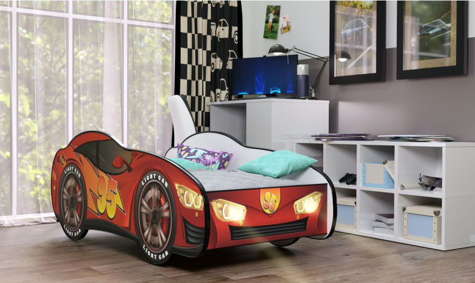 letto a forma di macchina super eroi